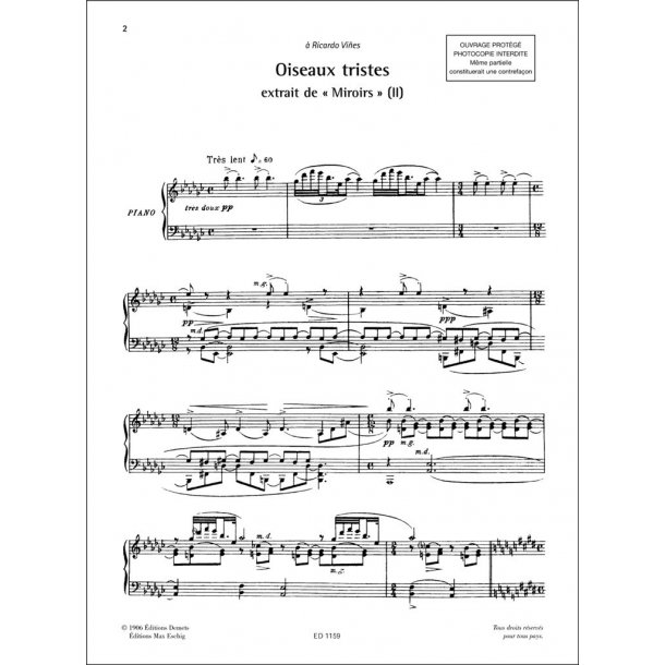 Oiseaux Tristes Piano (Miroirs N 2)